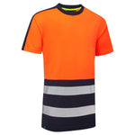 Essentials Hi Vis Eco CoolAir 2 Tone Orange/Navy T-Shirt