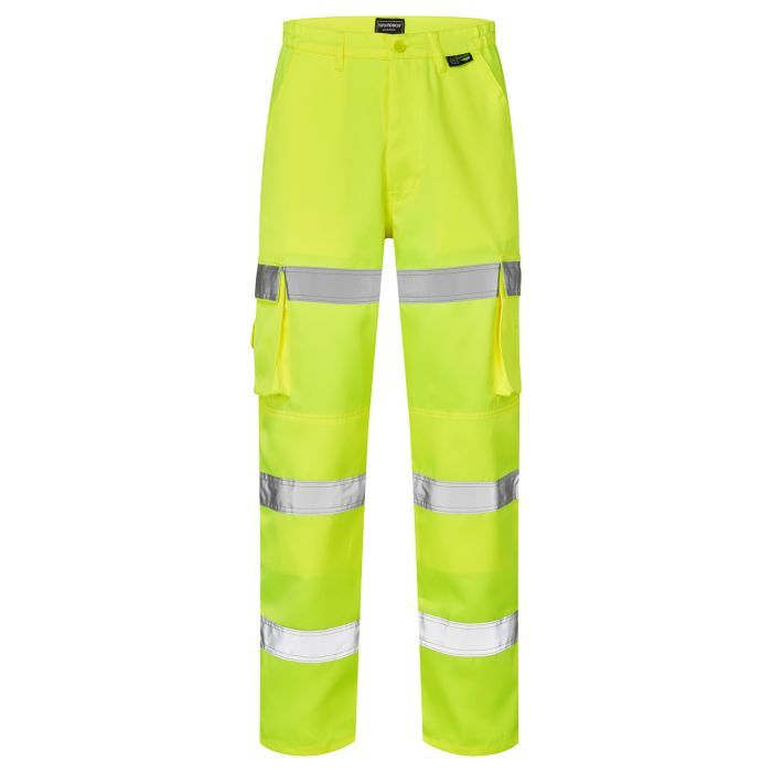 Supertouch Hi Vis Yellow 3 Band Combat Trousers