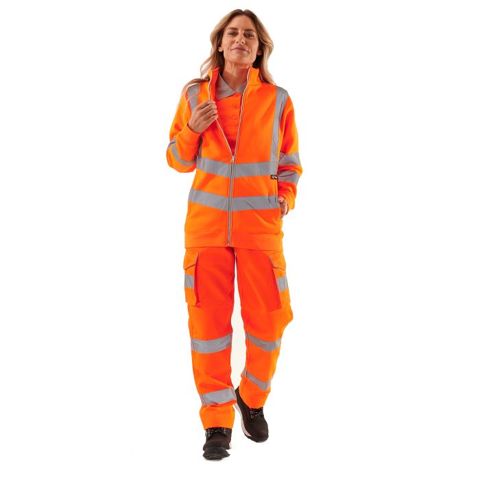 Women's Hi Vis Orange Eshaal Zipped Sweatshirt