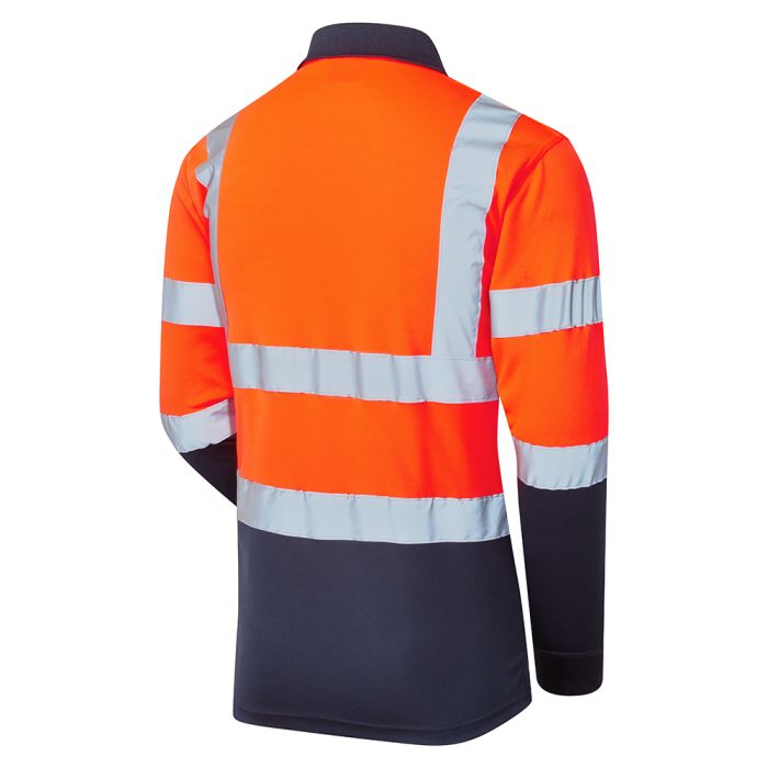 Supertouch Hi-Vis 2 Tone Orange Long Sleeve Polo Shirt
