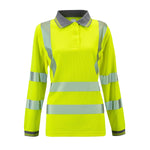 Ladies Jaya Hi-Viz Long Sleeve yellow Polo Shirt Class 2/3 - High Visibility