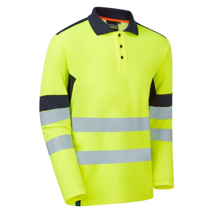 System Hi-Vis Eco Yellow CottonCool Long Sleeve Polo
