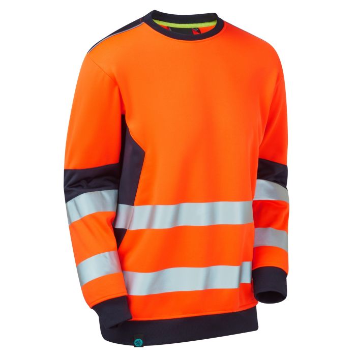System Hi-Vis ECO Crew Neck Orange Sweatshirt