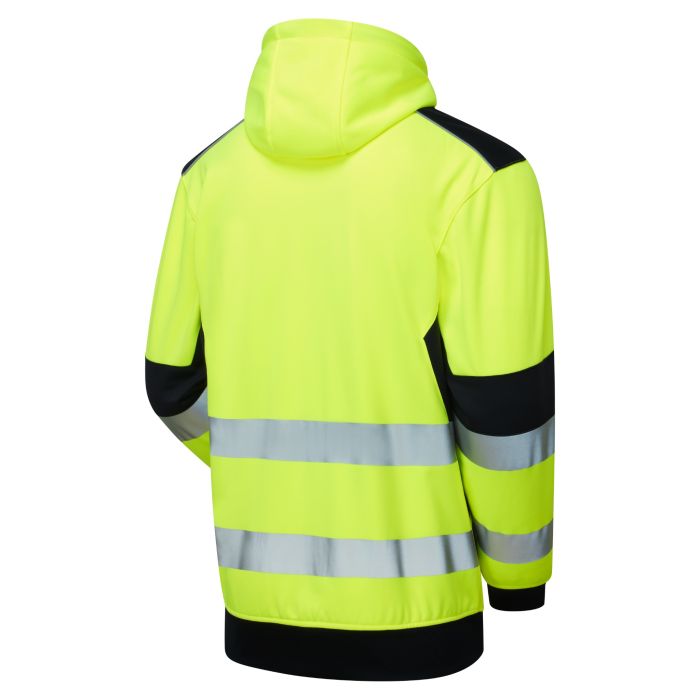 System Hi-Vis Eco Zip Thru Yellow Hoodie