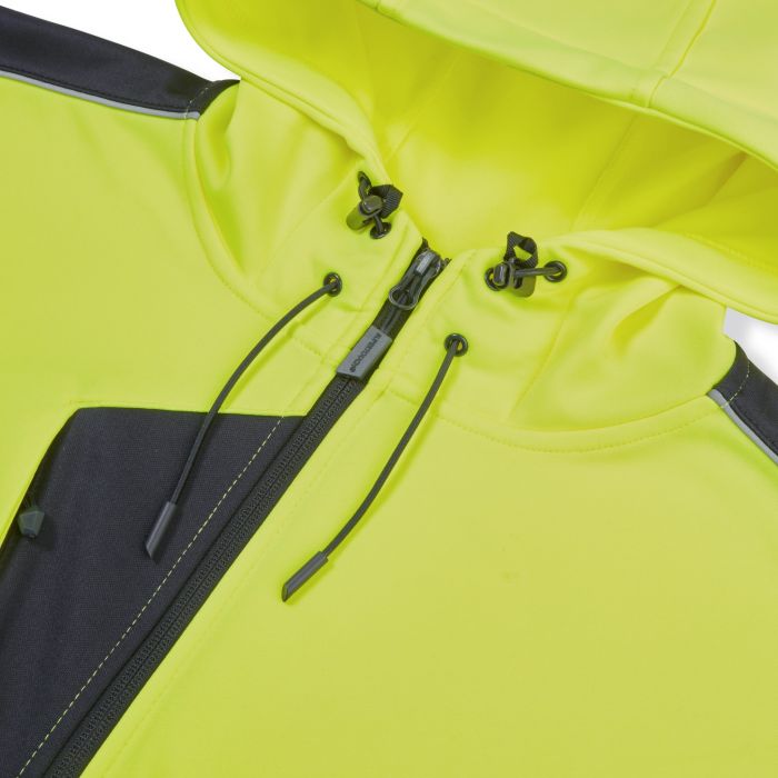 System Hi-Vis Eco Zip Thru Yellow Hoodie