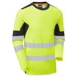 System Hi-Vis Eco Long Sleeve Cotton Cool Yellow T-Shirt