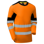 System Hi-Vis Eco Long Sleeve Cotton Cool Orange T-Shirt