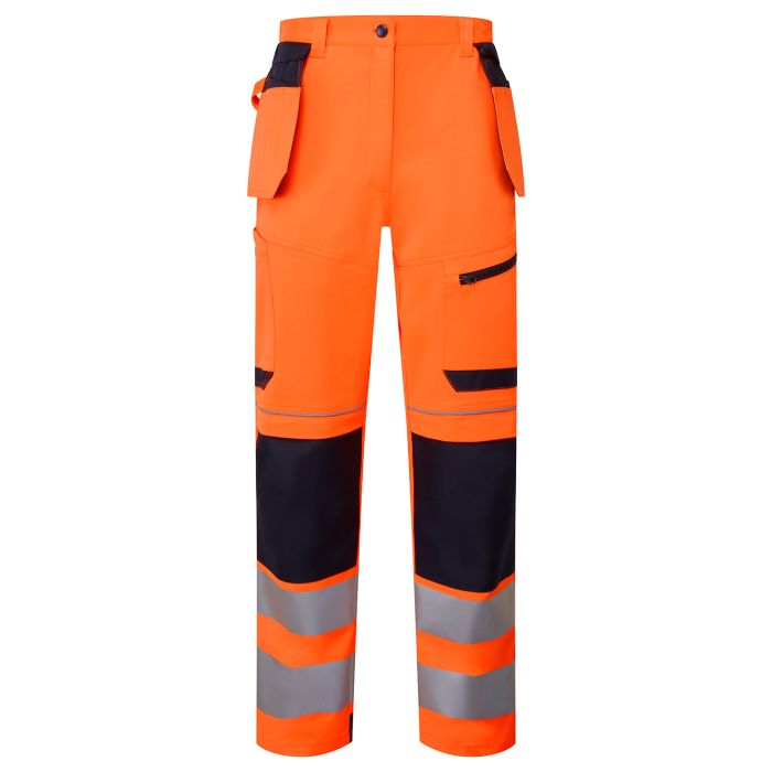System Hi-Vis Eco Stretch Removable Holster Orange Trousers