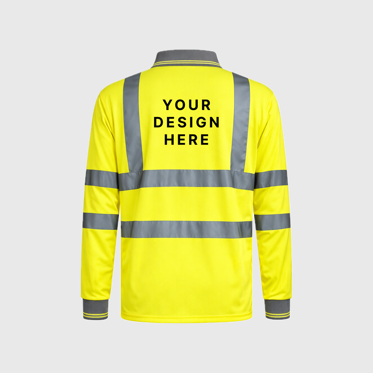 Custom Print Hi Vis Visibility Long Sleeve Polo Shirts