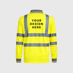 Custom Print Hi Vis Visibility Long Sleeve Polo Shirts