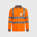 Custom Print Hi Vis Visibility Long Sleeve Polo Shirts