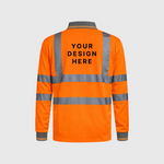 Custom Print Hi Vis Visibility Long Sleeve Polo Shirts